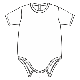 Patron ropa, Fashion sewing pattern, molde confeccion, patronesymoldes.com Body SS 0127 BABIES Bodies